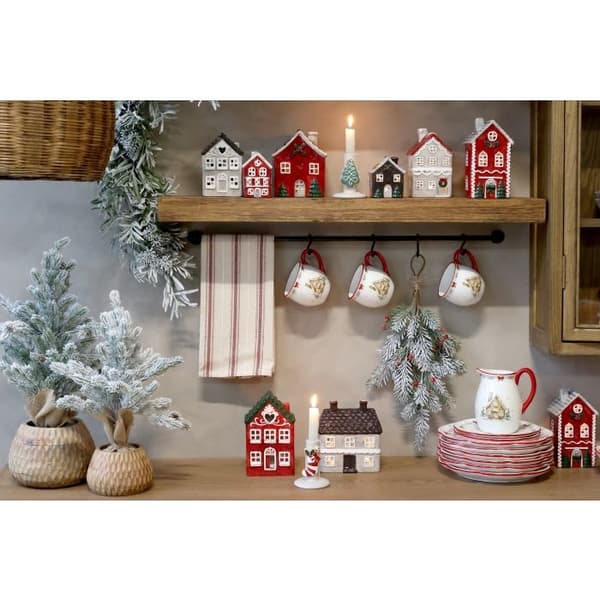 Ljusstake Julgran eller Julstrumpa Creme 10 cm – Chic Antique Red