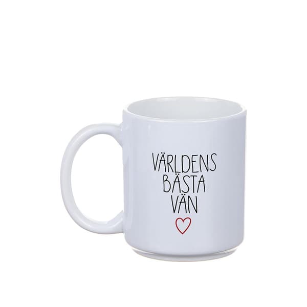 Mugg Världens Bästa Vän 3 dl – Present till Bästa Vän Vit