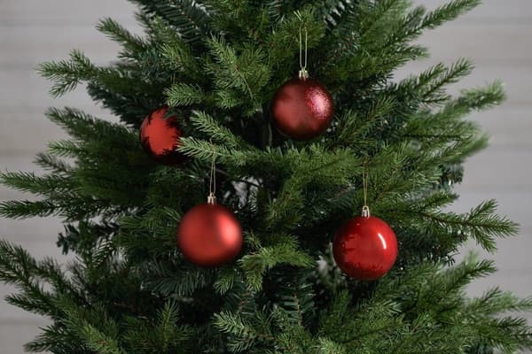 Julgranskulor 8 cm – 8-pack röda | Återvunnen plast | Winteria Red