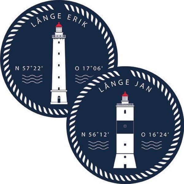 Coasters Swedish Lighthouses Blue Landsort/Svenska Högarna