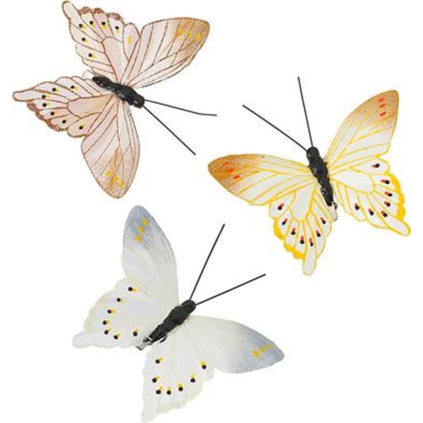 Fantasy sommerfugle 3-p stof med clip 10cm Cult Design Multicolor