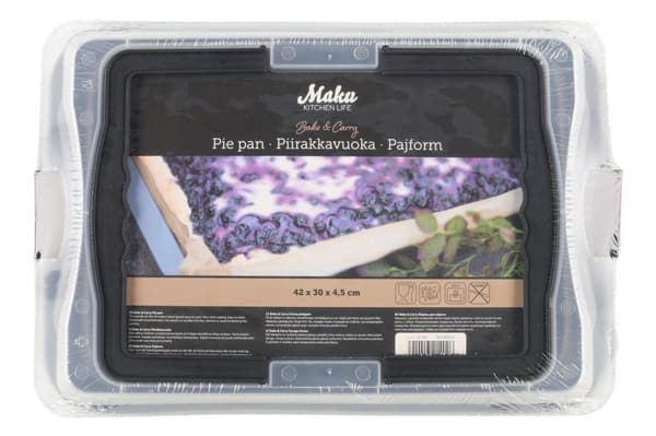Pajform med lock 3,45 L – Non-stick bakform med bärbart handtag - Maku Black