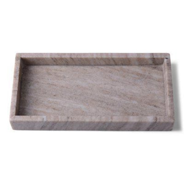 Bricka 30x15 cm Avlång Marmor Form Living Beige