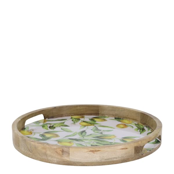Tours Träbricka med Citroner Ø35 cm 2:a sortering – Chic Antique Tree