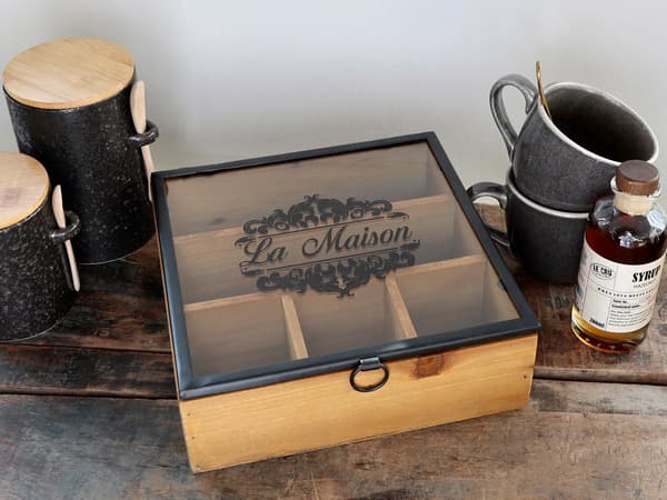 Trälåda m 5 fack Le Maison Chic Antique Brown