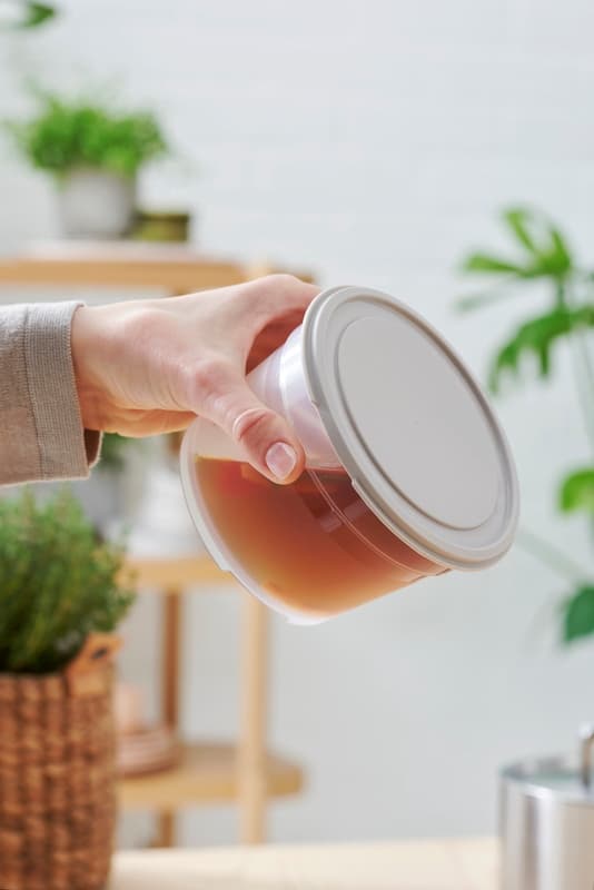 Matförvaring/burk 0,6L rund 2-pack Smartstore grå