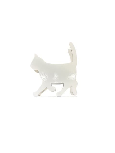 Servettställ Katt 11 cm Spegels Vit