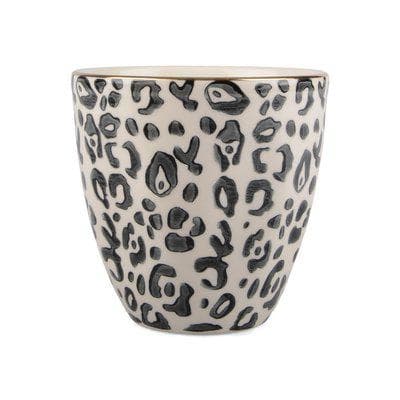 Mugg med leopardmönster 4-pack White