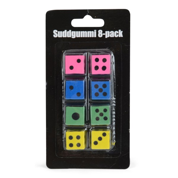 Suddgummi Tärning 8-Pack Multicolor