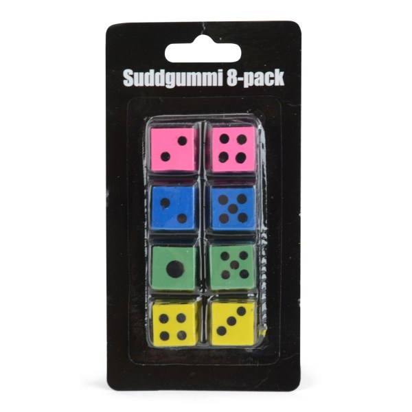 Suddgummi Tärning 8-Pack multifärg