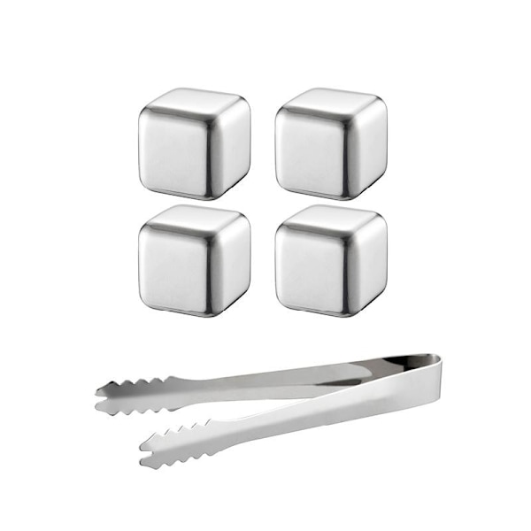 Iskub Rostfritt 4-pack m tång Dorre Silver