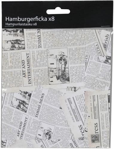 Hamburgerfickor 8-pack 14,4 × 15 cm – Festive Vit