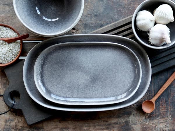 Calais Fat avlångt 30x18 cm Grå 3-pack Chic Antique Grey