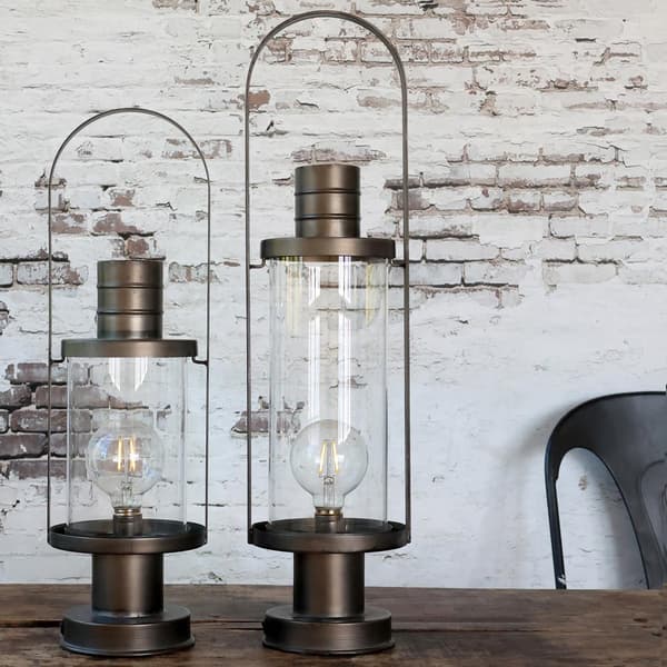 Fransk Stall lanterna m timer - 2 storlekar Chic Antique Grey Höjd 53 cm