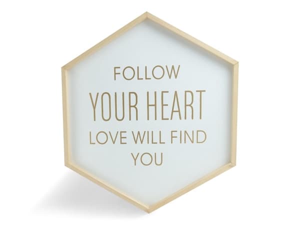 Tavla Hexagon - Follow Your Heart White