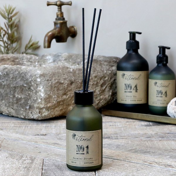 Eternel Doft Diffuser m 8 sticks No1 Jasmine Grön