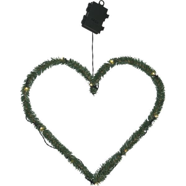 Hjärta Krans / Julbelysning 38cm Green