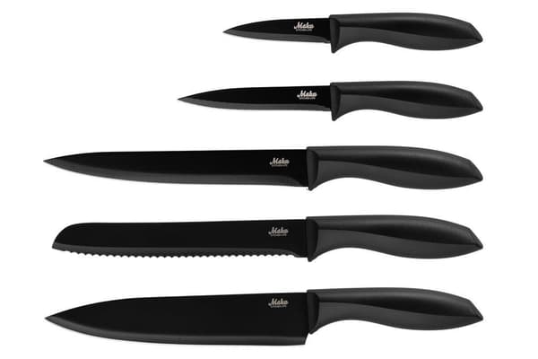 Knivset 5 delar av återvunnet material | Maku Kitchen Life Black