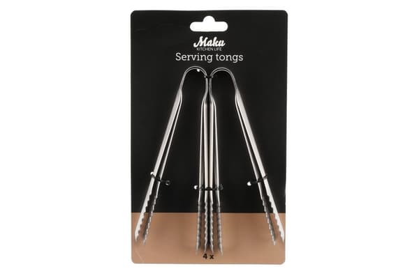 Serveringstång 4-pack 15 cm – Rostfritt Stål | Maku Silver
