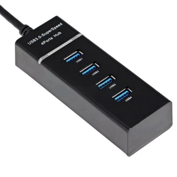 USB 2.0 Hub 4-port Svart Svart