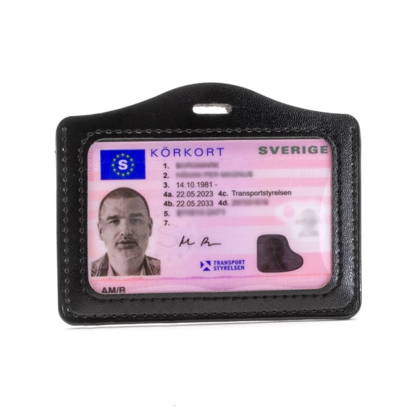 2-pack ID-hållare Korthållare PU Passerkort / ID-kort - Svart Svart