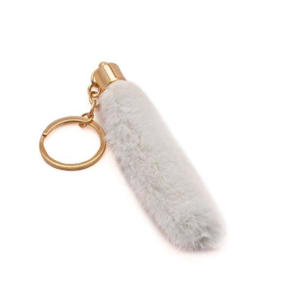 Nøkkelring Lurvigt fluff - Flere farger White