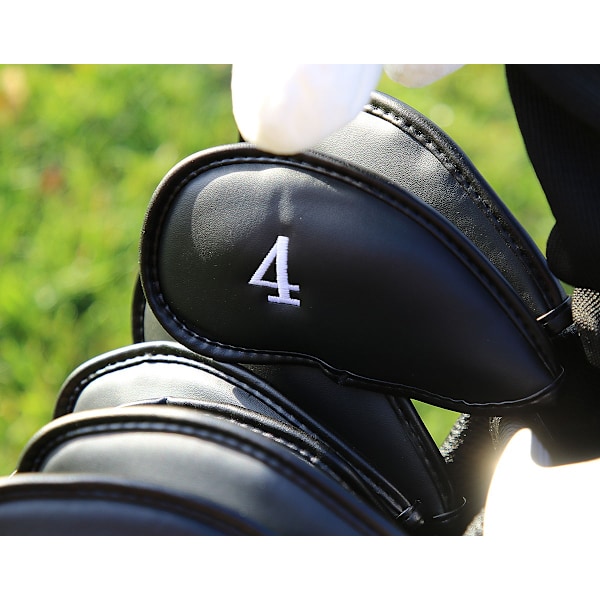 Headcovers i konstläder till järnklubbor - Set 12 st Black