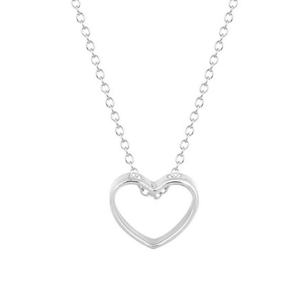 Halsband med hänge - "Heart Outline" Silver / Guld Silver