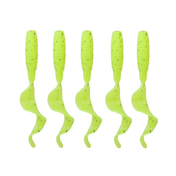 5-pack Jiggar Standard Curly Tail 55 mm - Flera färger Gul