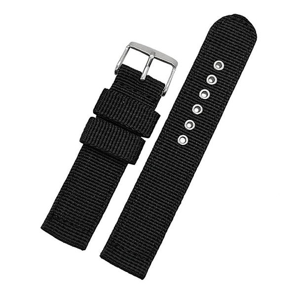 Klockarmband Nylon Classic 20 mm Black
