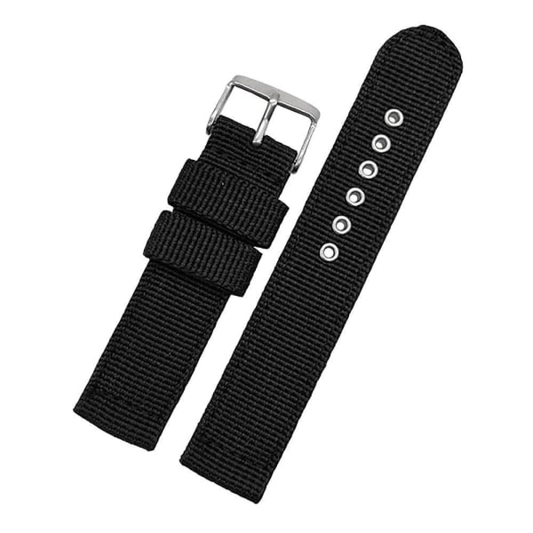 Klockarmband Nylon Classic 20 mm Svart