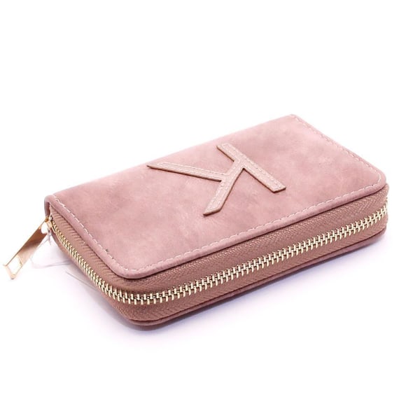 Steam lommebok glidelås rundt clutch bokstav - flere farger Pink