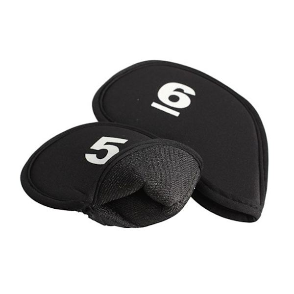 Headcovers till järnklubbor - Set 10 st Svart