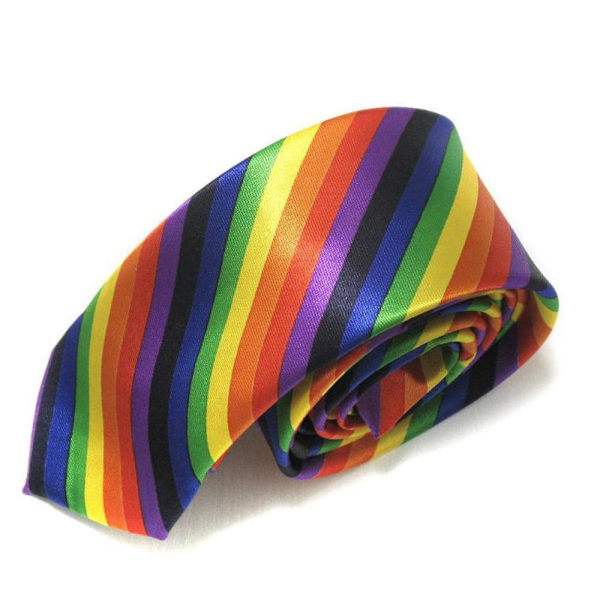 Raidalliset sateenkaari Pride -solmio Blue