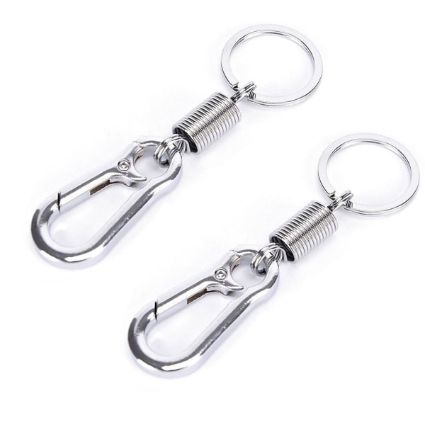 2-pack Nyckelring med karbinhake Silver
