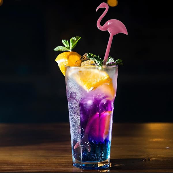 6 stk. drinkpinde - Flamingo Pink