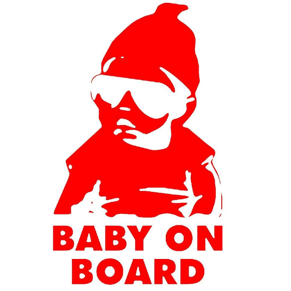 Dekal for bil - Baby on Board Red