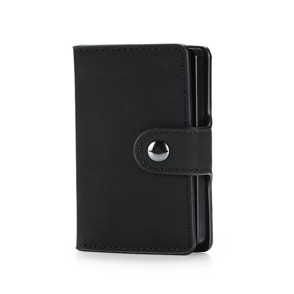 Kortfodral Card Case Fold Out Alu / Læder - Sort Black