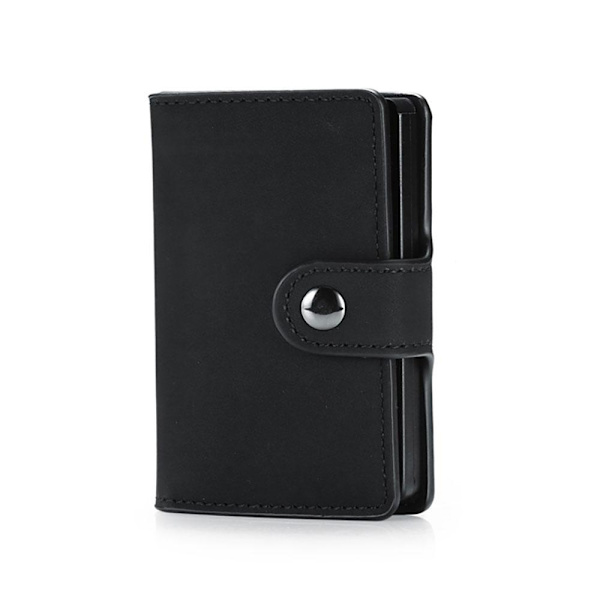Kortfutteral Card Case Fold Out Alu / Lær - Svart Black