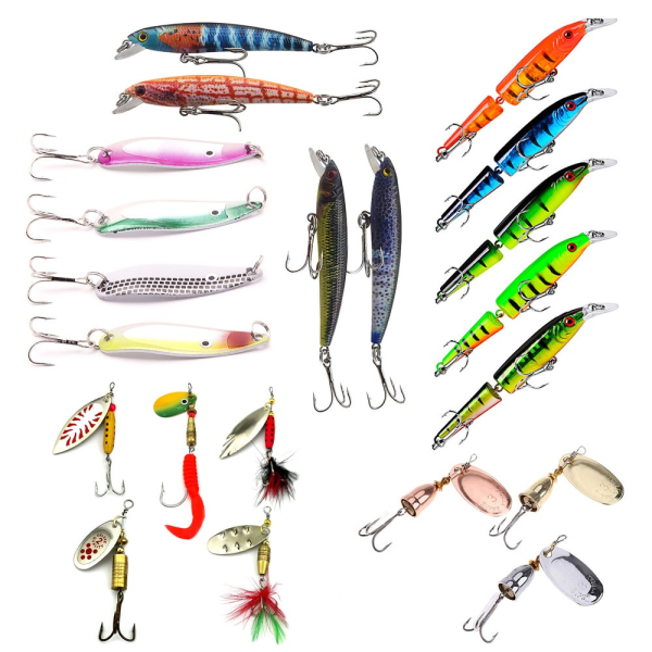 Startkit 21 st Blandade fiskedrag - Skeddrag Wobblers Spinnare