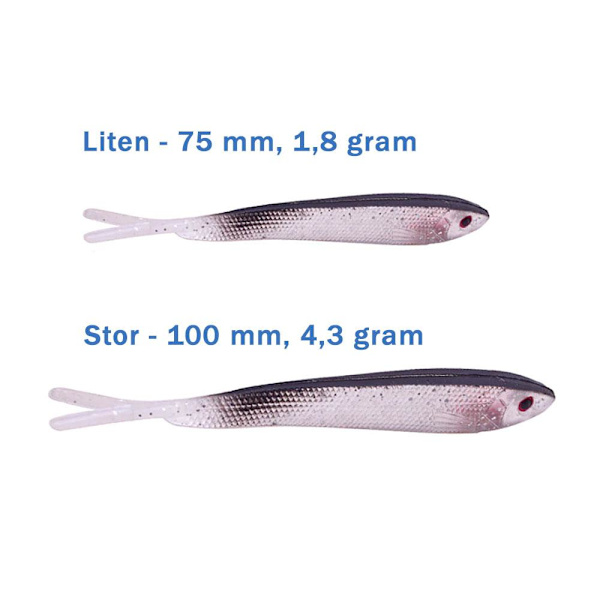 5-pak Jiggar Small Split Tail Silver - Flere størrelser S