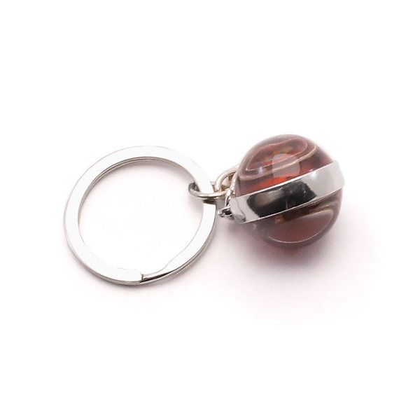 Nøkkelring med planet i glass - Mars Red