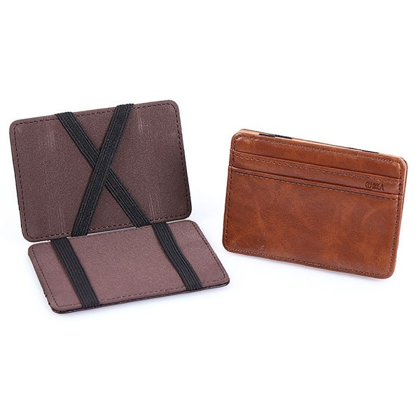 Smart korthållare - Magic Wallet läder Brun
