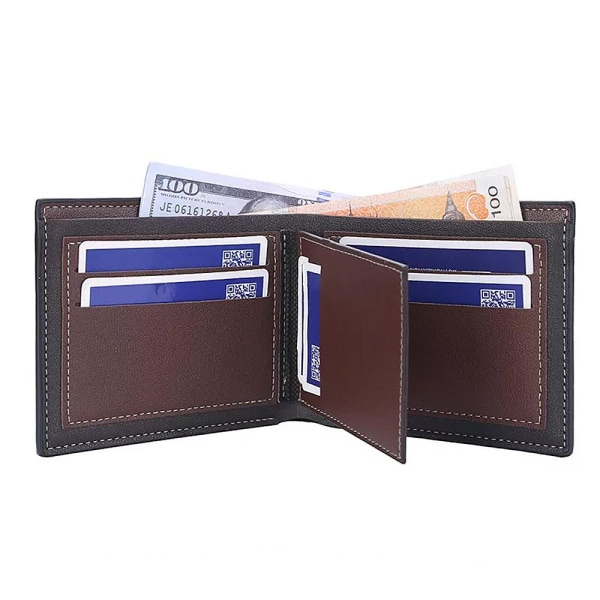 Enkel klassisk lommebok for kort og sedler - Svart Black