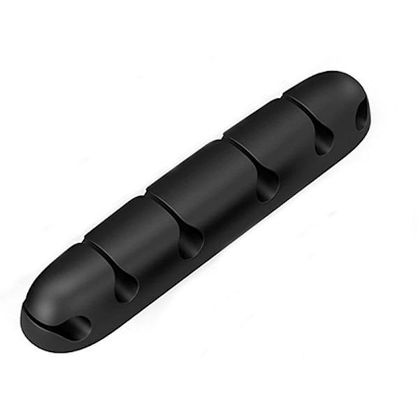 Kabelholder / kabelarrangør med 6 kanaler 2-pak Black