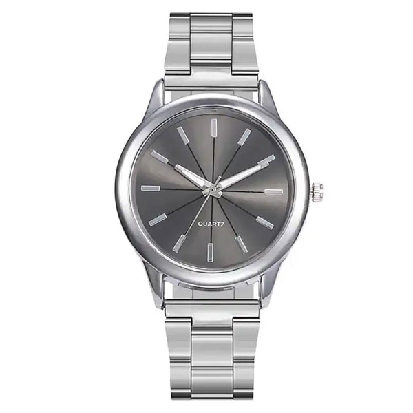 Enkel, stilig klokke med armbånd i rustfritt stål - Flere fargevalg Silver