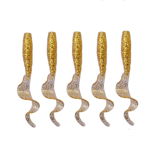 5-pack Jiggar Standard Curly Tail 55 mm - Flera färger Gul