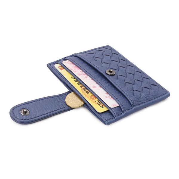 Korthållare i konstläder med flätad design - Flera färger Blue