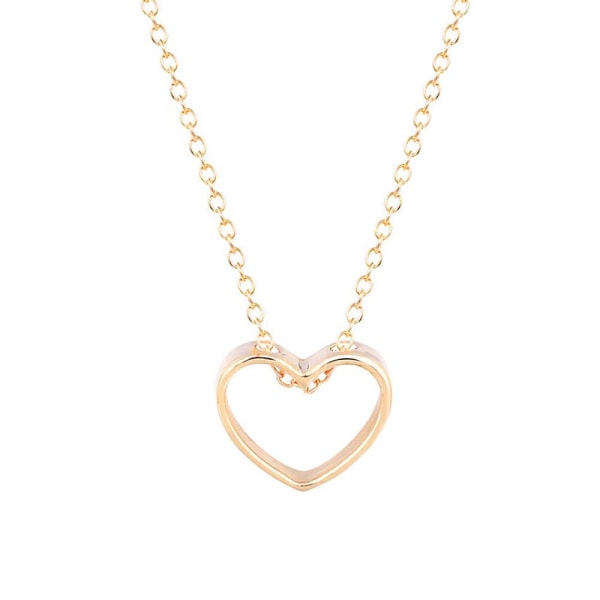 Halsband med hänge - "Heart Outline" Silver / Guld Guld