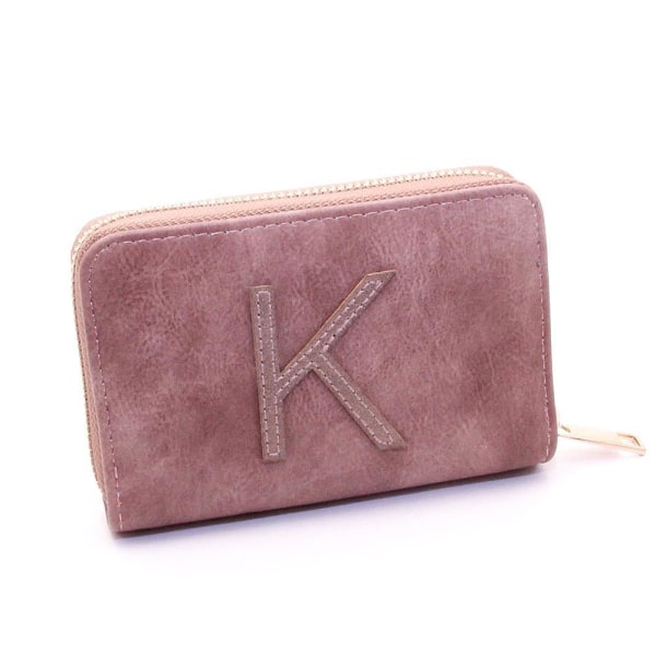 Naisten vetoketjullinen lompakko Zip Around Clutch Letter - Useita värejä Pink